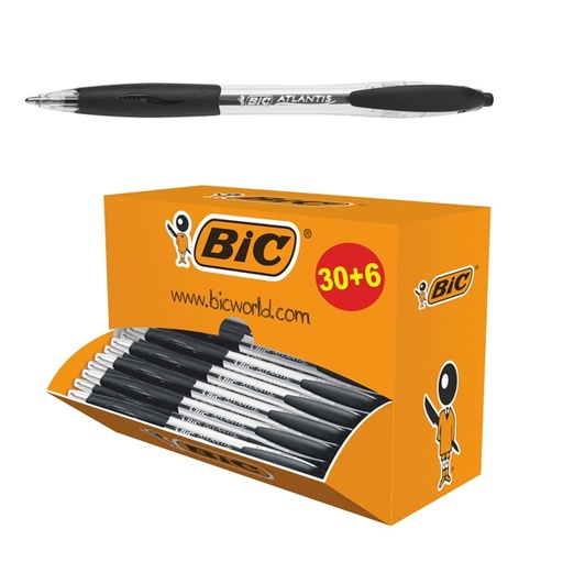 [D83329] Value pack 30+6 penne sfera scatto Atlantis nero 1.0mm Bic