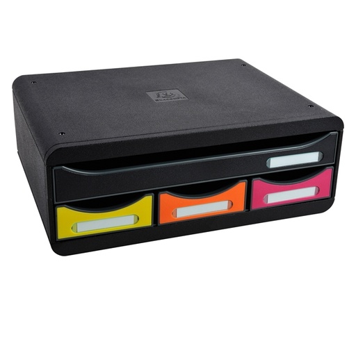 [D83527] Cassettiera Toolbox 4 cassetti nero/arlecchino Exacompta