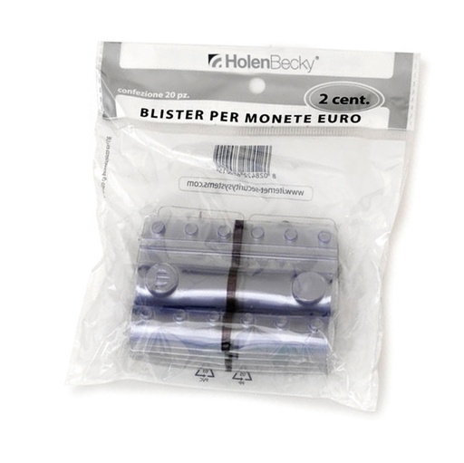 [D83533] Blister 20 Portamonete in PVC 2cent grigio