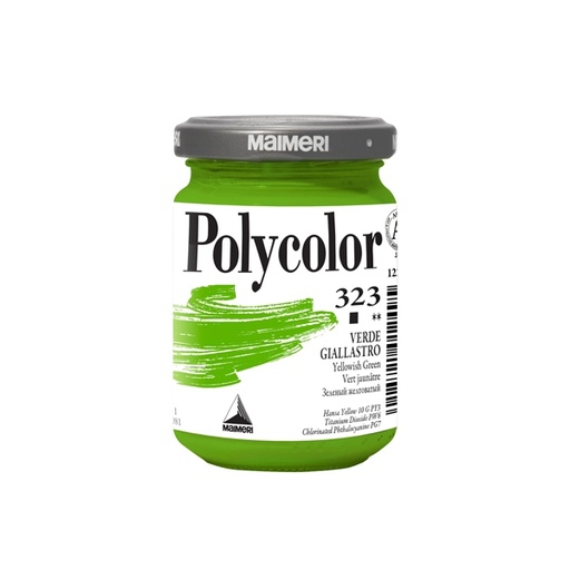 [D85231] Colore vinilico Polycolor vasetto 140 ml verde giallastro Maimeri