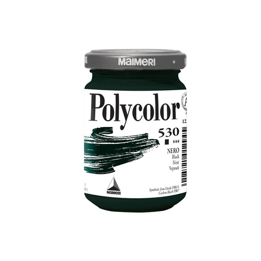 [D85244] Colore vinilico Polycolor vasetto 140 ml nero Maimeri