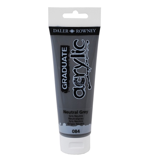 [D85490] Colore acrilico fine Graduate tubo 120 ml grigio neutro Daler Rowney