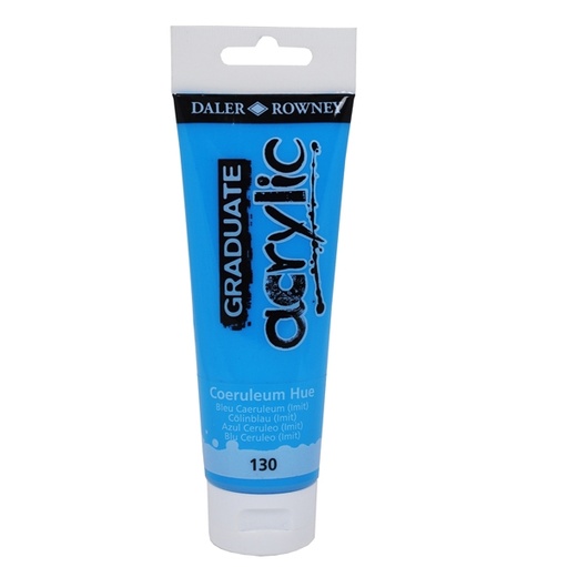 [D85494] Colore acrilico fine Graduate tubo 120 ml ceruleo imit. Daler Rowney