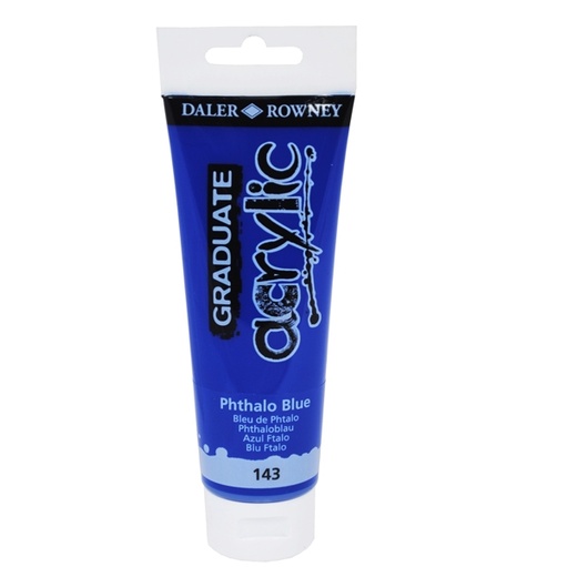 [D85495] Colore acrilico fine Graduate tubo 120 ml blu ftalo Daler Rowney