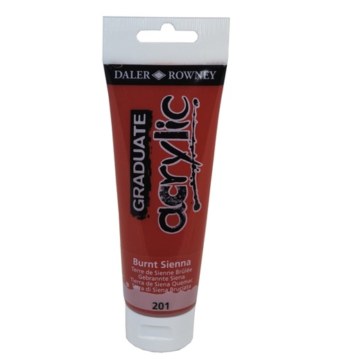 [D85498] Colore acrilico fine Graduate tubo 120 ml terra Siena bruciata Daler Rowney
