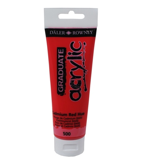 [D85508] Colore acrilico fine Graduate tubo 120 ml rosso cadmio imit. Daler Rowney
