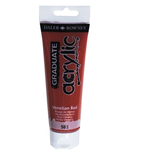 [D85514] Colore acrilico fine Graduate tubo 120ml rosso Venezia Daler Rowney