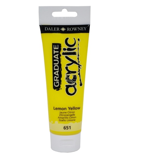 [D85521] Colore acrilico fine Graduate tubo 120ml giallo limone Daler Rowney