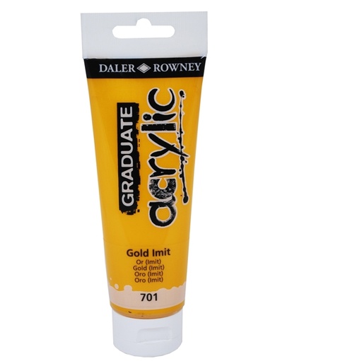 [D85523] Colore acrilico fine Graduate tubo 120ml oro imit. Daler Rowney