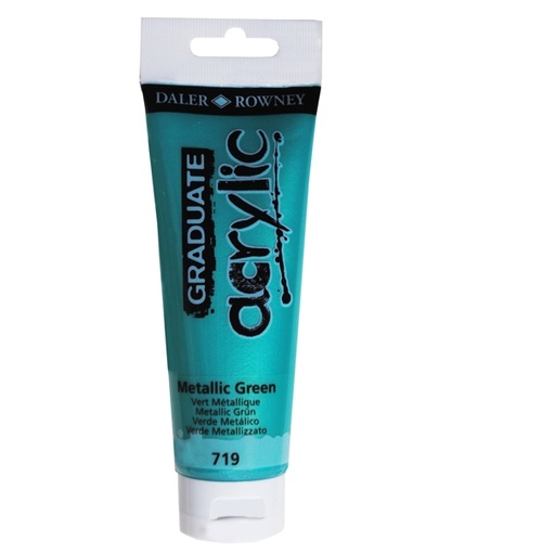 [D85526] Colore acrilico fine Graduate tubo 120ml verde metal Daler Rowney