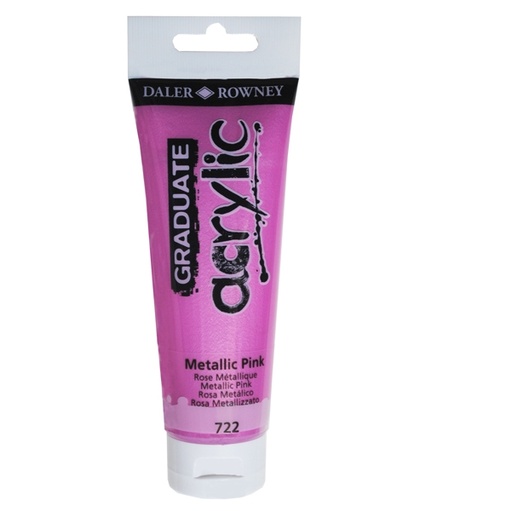 [D85529] Colore acrilico fine Graduate tubo 120ml rosa metal Daler Rowney