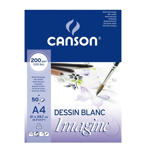 [D85561] Blocco collato lato corto IMAGINE A4 50 fg. 200 gr.