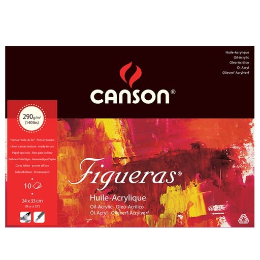 [D85623] Blocco collato lato corto FIGUERAS 24x33 cm - 4F 10 fg. 290 gr. Canson