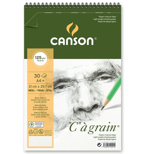 [D85626] Album spiralato lato corto "C" A' GRAIN A4+ 30 fg. 125 gr. Canson
