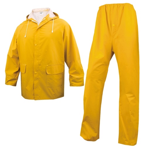 [D85653] COMPLETO IMPERMEABILE EN304 Tg. M giallo (giacca+pantalone)