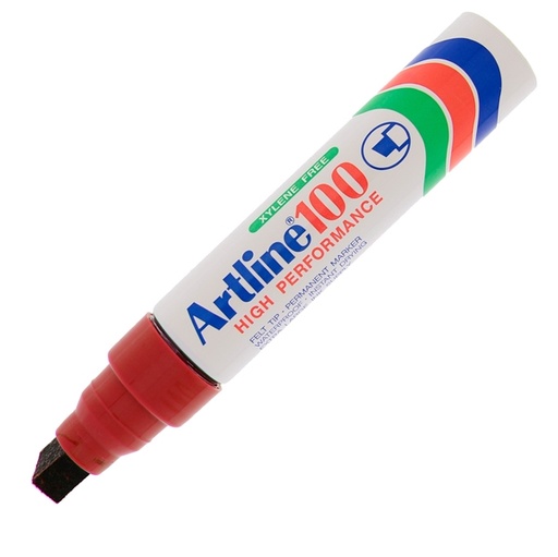 [D85762] Marcatore artline A 100 permanente punta scalpello jumbo rosso