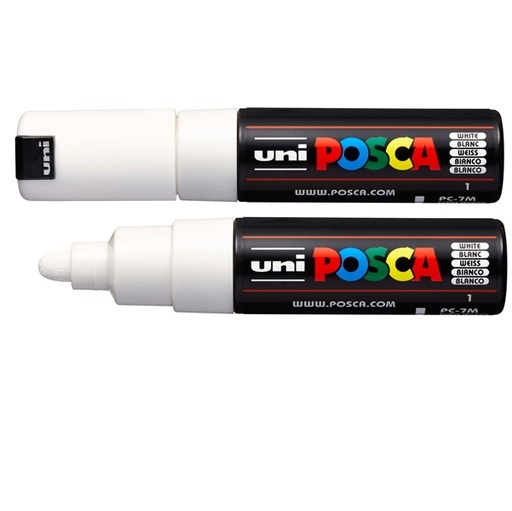 [D85820] Marcatore UNI POSCA PC7M p.large 4,5-5,5mm bianco UNI MITSUBISHI