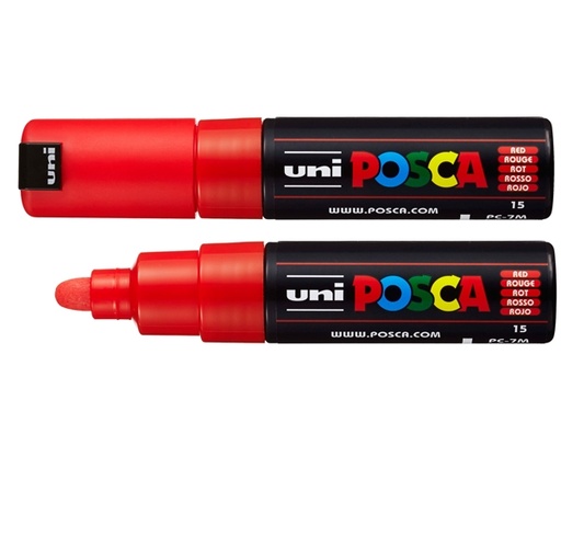 [D85823] Marcatore UNI POSCA PC7M p.large 4,5-5,5mm rosso UNI MITSUBISHI