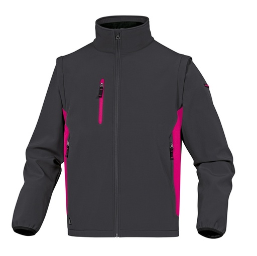 [D86182] Giacca softshell MySen 2 Tg.L grigio/fucsia
