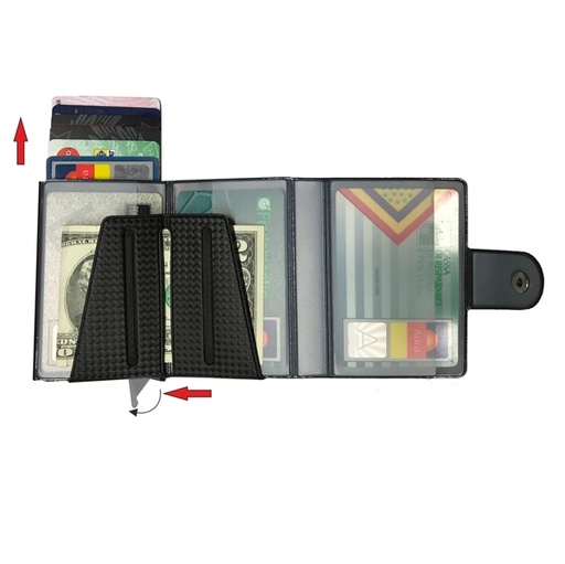 [D86264] Portacard Wally Carbon 6x9,5cm Nero Alplast