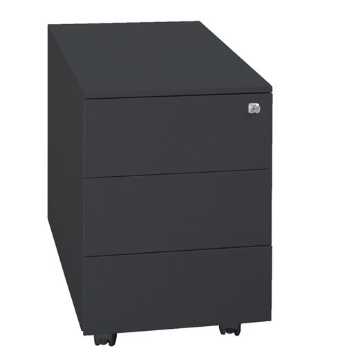 [D86656] Cassettiere in metallo 3CASS. 40x59x55cm Nero Kub8