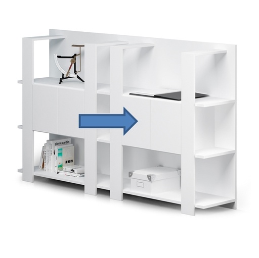 [D86668] Coppia antine + paretine per libreria Concept BIANCO