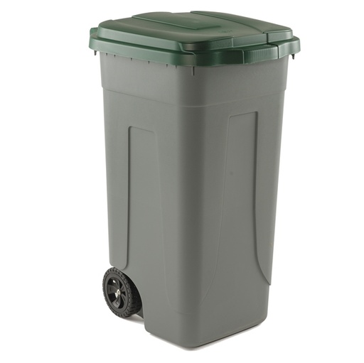 [D86730] Bidone mobile Cento 100 Lt grigio c/coperchio VERDE per raccolta differenziata