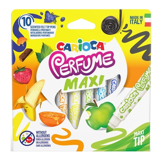 [D86865] Astuccio 10 pennarelli Perfume punta maxi 7mm colori assortiti CARIOCA