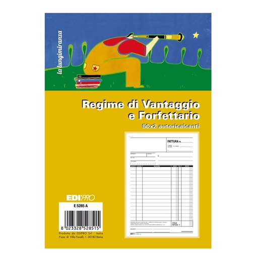 [D86958] Blocco fattura contribuenti min/forfett. 50x2 fogli autoric. 22X14.8 E5285A