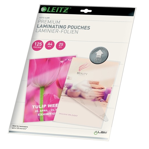 [D86971] Scatola 25 pouches UDT A4 216X303mm 125mic Leitz