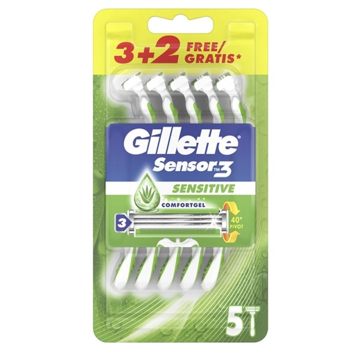 [D88024] Gillette Sensor 3 Sensitive - usagetta 3+2pz