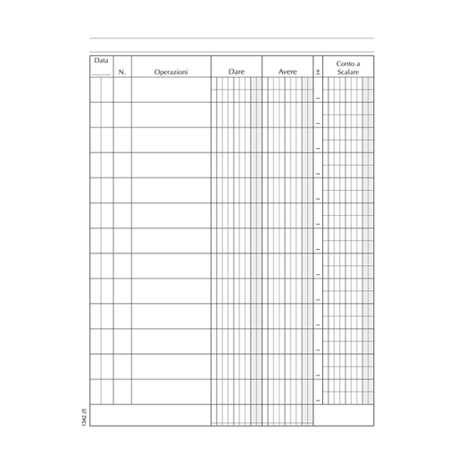 [D88610] Registro Conto Corrente Banca 96pag. 21x15,5cm DU134200000 Data Ufficio