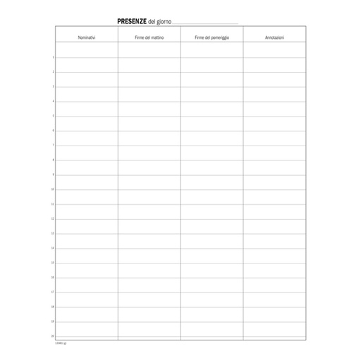 [D88630] Registro Firme Presenza 49pag. 31x24,5cm DU133810000 Data Ufficio
