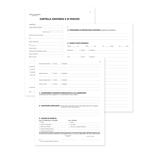 [D88635] Registro cartella sanitaria/di rischio 34pag. num. 31x24,5cm DU131910000 DU
