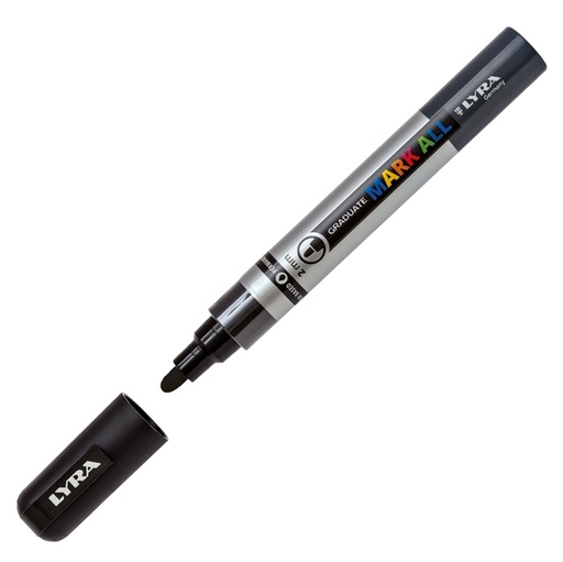 [D88922] Marcatore Graduate Mark All punta tonda nero Lyra
