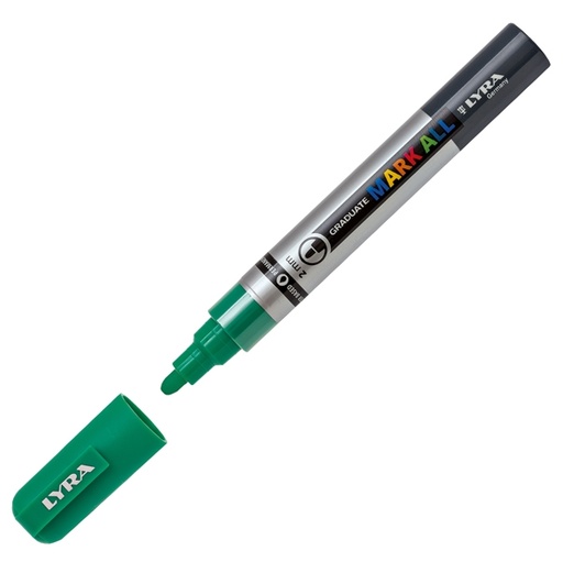 [D88925] Marcatore Graduate Mark All punta tonda verde smeraldo Lyra
