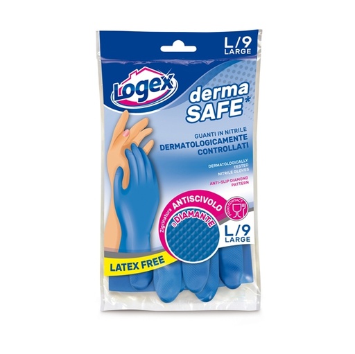 [D88971] Guanti in nitrile DERMASAFE tg. L Blu