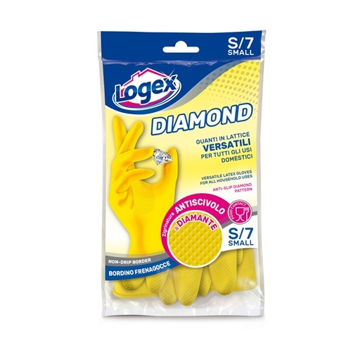 [D88972] Guanti in lattice DIAMOND tg. S Giallo