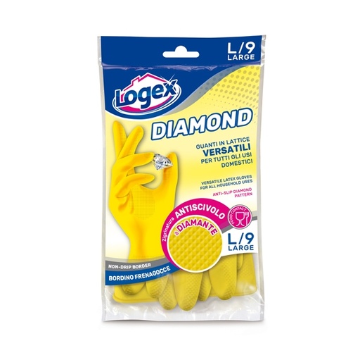 [D88974] Guanti in lattice DIAMOND tg. L Giallo