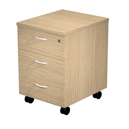 [D89541] Cassettiera 3 cass. con ruote Rovere - EASY