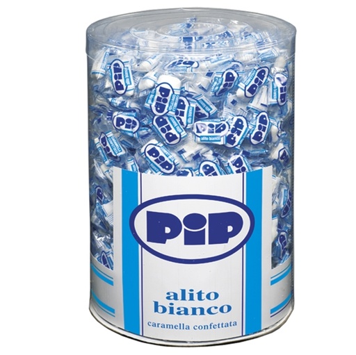 [D89681] Caramelle confettate Pip Alito bianco barattolo 800 pz