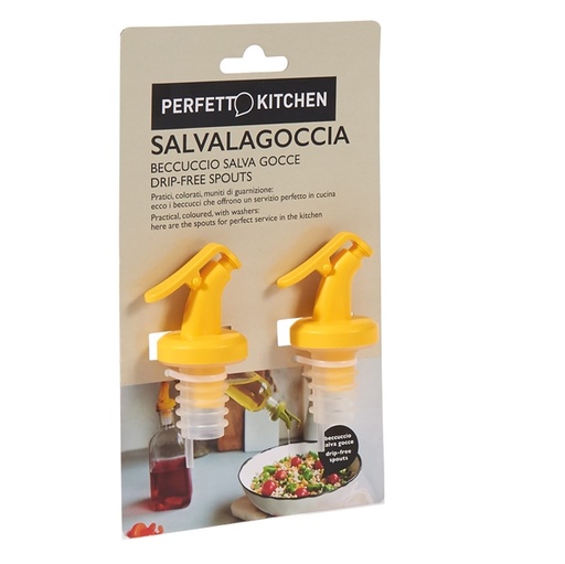 [D89847] Set 2 Tappi Olio/Aceto Salvagoccia Perfetto