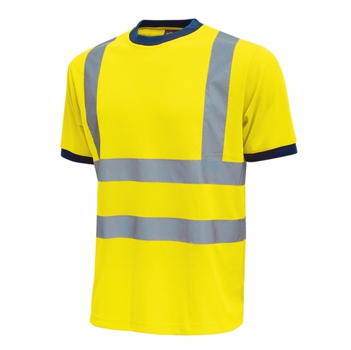 [D89977] Pack 3 T-shirt alta visibilita' Tg XL giallo fluo Glitter U-Power