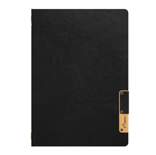 [D90148] Porta Menu' A4-24,5x34cm Nero Nature con 1 INSERTO DOPPIO