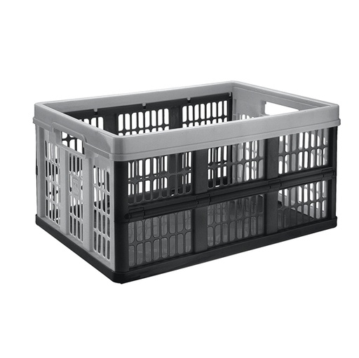 [D90168] CASSETTA PIEGHEVOLE IN PLASTICA GRIGIA 475x345mm H 235mm CEP