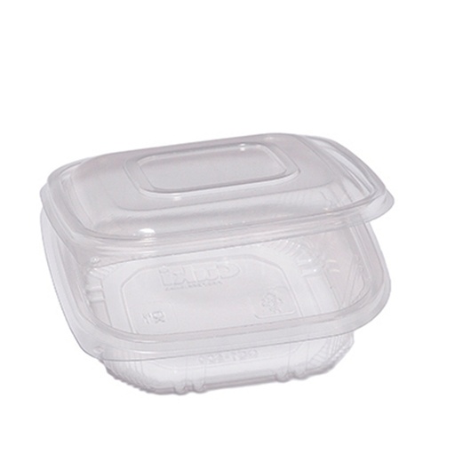 [D90552] Pack 50 contenitori in PP coperchio incernierato 15,5x15,5cm H3,7cm Cuki QC1-500