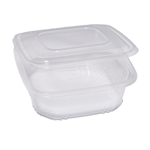 [D90554] Pack 50 contenitori in PP coperchio incernierato 21,5x21,5cm H6,9 Cuki QC3-2000