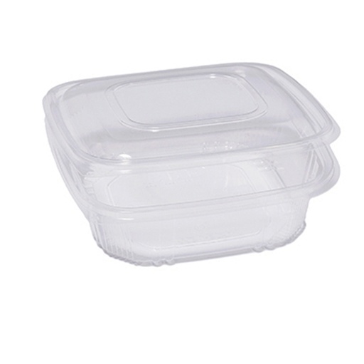 [D90567] Pack 50 contenitori PP coperchio incernierato 18,5x18,5cm H5,2cm Cuki QC2-1000
