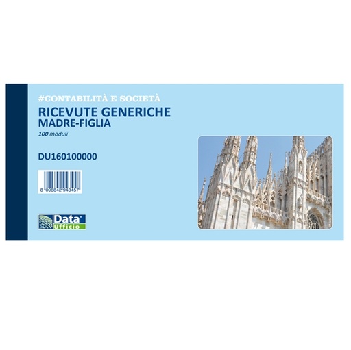 [D90873] Blocco ricevute generiche madre-figlia 100 copie 10x21,5cm DU160100000