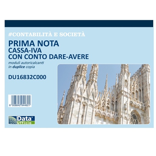 [D90903] Blocco prima nota cassa/iva c/conto dare-avere 50/50copie autor. DU16832C000